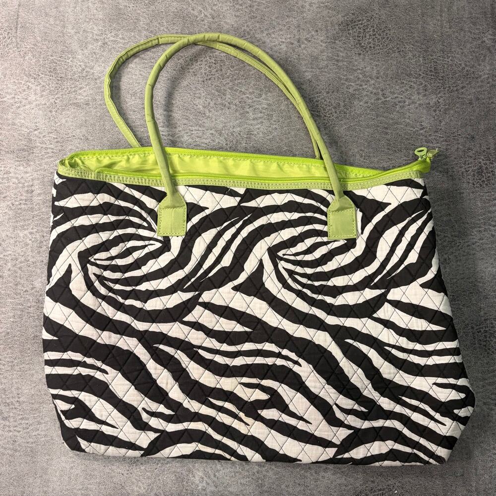 Zebra Print Quilted Tote Bag
